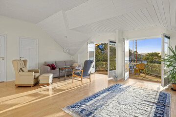 Modern luxury apartment interior in minimal scandinavian style, 3d rendering