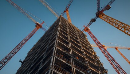 Modern Skyscraper Construction Site