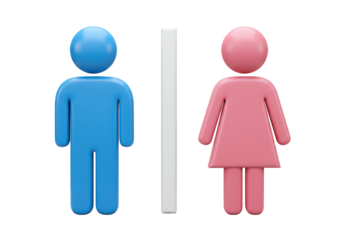Isolated Gender Symbols Pictogram Set with Blue Male and Pink Female
