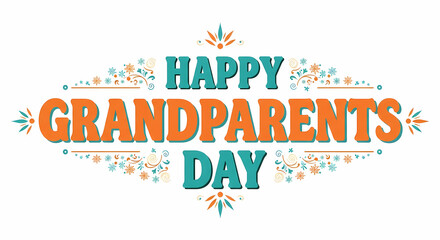 Celebrate Happy Grandparents Day with this festive design for cards and special promotions