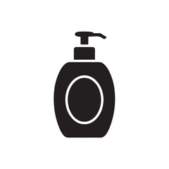 Obraz premium Black liquid soap dispenser bottle icon pump