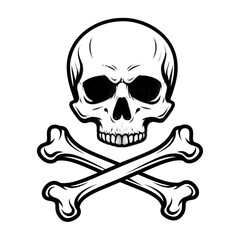 Obraz premium Skull and crossbones vector graphic design for pirate flag or danger sign illustration and symbol art