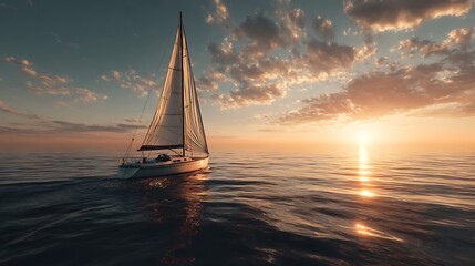 Scenic sailboat journey through tranquil ocean high resolution HD photos