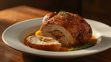 Stuffed Roasted Chicken Breast with Herb and Glaze