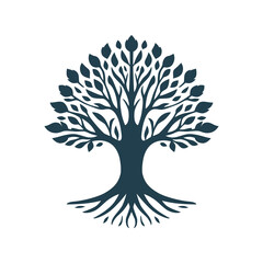 Green tree logo on a white background