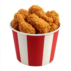 bowl of crispy chicken solated