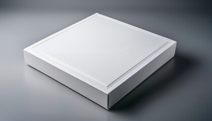 elegant white book box displayed on a soft gray background perfect for mockup and promotional material use