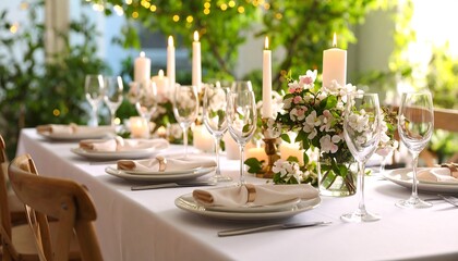 Elegant Spring Garden Dinner Table.
