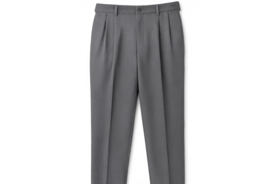 Classic grey dress pants isolated on transparent background