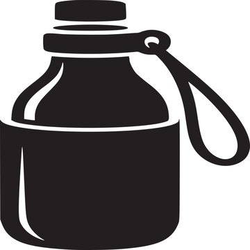 black water bottle with handle clip art preview