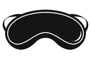 Black and White Vector Illustration of Ski Goggles for Winter Sports Equipment