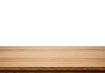 Fototapeta premium Wood table texture against solid transparent background simple product mockup backdrop