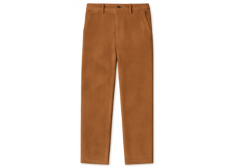 Brown casual chino pants isolated on transparent background