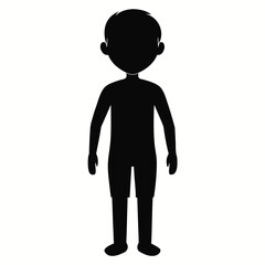  Child's Full Body Silhouette Vector