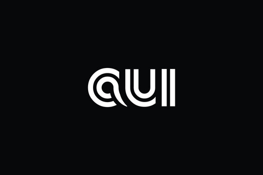 AUI Creative Unique Modern Letter Logo Design. Elegant Monogram Logo Design with Decorative Elements and Typography