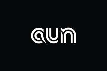 AUN Creative Unique Modern Letter Logo Design. Elegant Monogram Logo Design with Decorative Elements and Typography