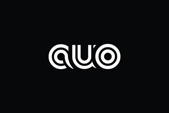 AUO Creative Unique Modern Letter Logo Design. Elegant Monogram Logo Design with Decorative Elements and Typography