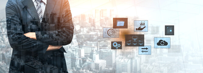 Digital business infrastructure with data system, analytics, sync. System management improves...