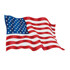 Fototapeta premium America Flag with sponge effect with transparent background