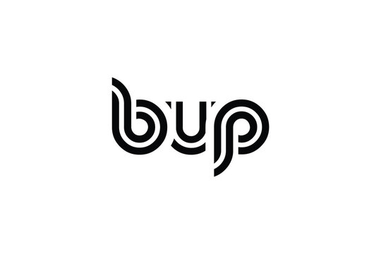 BUP Creative Unique Modern Letter Logo Design. Elegant Monogram Logo Design with Decorative Elements and Typography