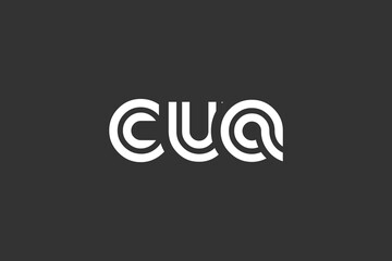 CUA Creative Unique Modern Letter Logo Design. Elegant Monogram Logo Design with Decorative Elements and Typography