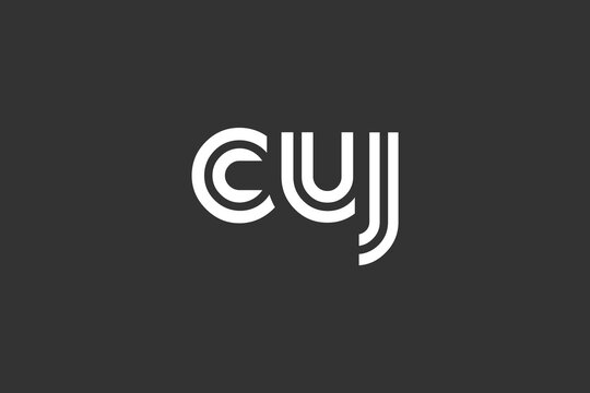 CUJ Creative Unique Modern Letter Logo Design. Elegant Monogram Logo Design with Decorative Elements and Typography