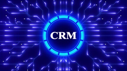 CRM concept, customer service and relationship. Customer relationship management concept background . Digital Data moving on Circuit Board and CPU . Computer Processing and organizing data. - Powered by Adobe