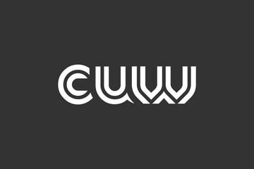 CUW Creative Unique Modern Letter Logo Design. Elegant Monogram Logo Design with Decorative Elements and Typography