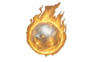 Blazing planetary ring consuming fiery celestial body against translucent space backdrop
