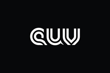 EUV Creative Unique Modern Letter Logo Design. Elegant Monogram Logo Design with Decorative Elements and Typography