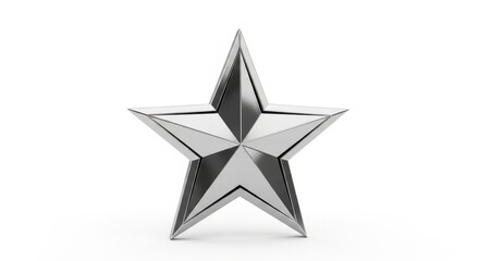 Obraz premium silver star on white background