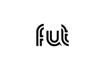 FUT Creative Unique Modern Letter Logo Design. Elegant Monogram Logo Design with Decorative Elements and Typography