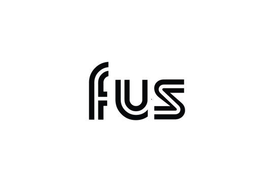 FUS Creative Unique Modern Letter Logo Design. Elegant Monogram Logo Design with Decorative Elements and Typography