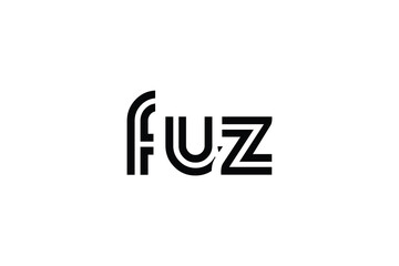 FUZ Creative Unique Modern Letter Logo Design. Elegant Monogram Logo Design with Decorative Elements and Typography