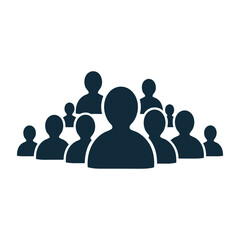 Silhouette crowd icon representing people gathering together