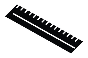 Black Ruler with Measurements and a Center Line for Precise Measuring Purposes