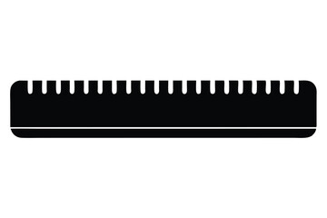 Black Ruler Icon with Increments and a Smooth Stripe Underneath for Measuring Things