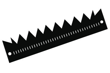 Black Silhouette of Graphic Crown with Measurement Line and Circular Element on Diagonal