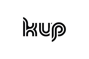 KUP Creative Unique Modern Letter Logo Design. Elegant Monogram Logo Design with Decorative Elements and Typography