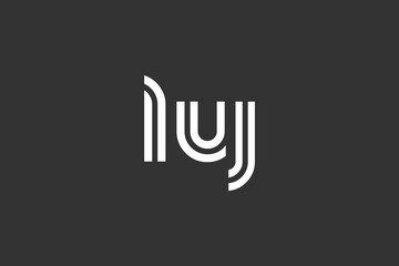 LUJ Creative Unique Modern Letter Logo Design. Elegant Monogram Logo Design with Decorative Elements and Typography