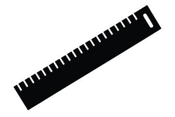 Simple Black Ruler Silhouette with Measurements and Hanging Hole for Design Work