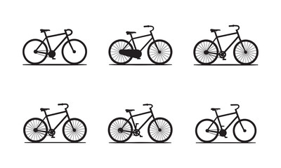 Obraz premium Bicycle Silhouette Icons for Sports and Transportation Design