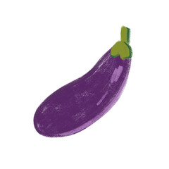 Creative illustration of a vibrant eggplant on a plain background