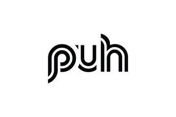 PUH Creative Unique Modern Letter Logo Design. Elegant Monogram Logo Design with Decorative Elements and Typography