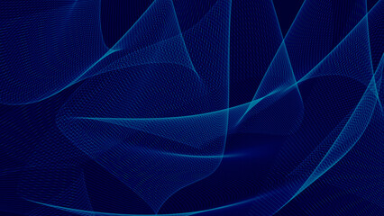 Abstract lines and waves in blue and purple digital artistic composition
