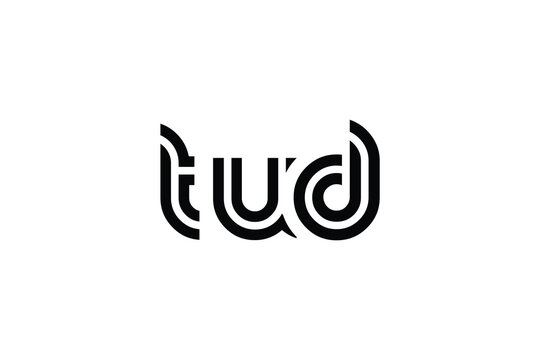 TUD Creative Unique Modern Letter Logo Design. Elegant Monogram Logo Design with Decorative Elements and Typography