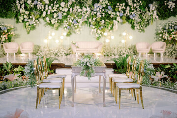 wedding chairs and tables and decorations