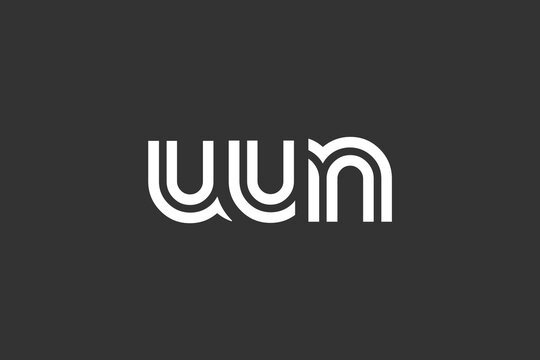 UUN Creative Unique Modern Letter Logo Design. Elegant Monogram Logo Design with Decorative Elements and Typography