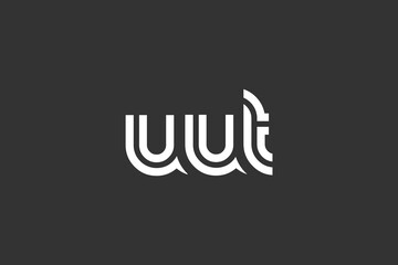 UUT Creative Unique Modern Letter Logo Design. Elegant Monogram Logo Design with Decorative Elements and Typography