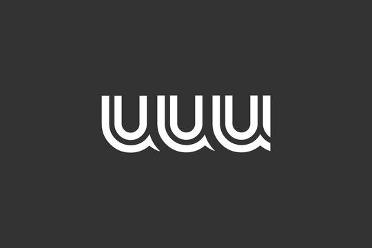 UUU Creative Unique Modern Letter Logo Design. Elegant Monogram Logo Design with Decorative Elements and Typography